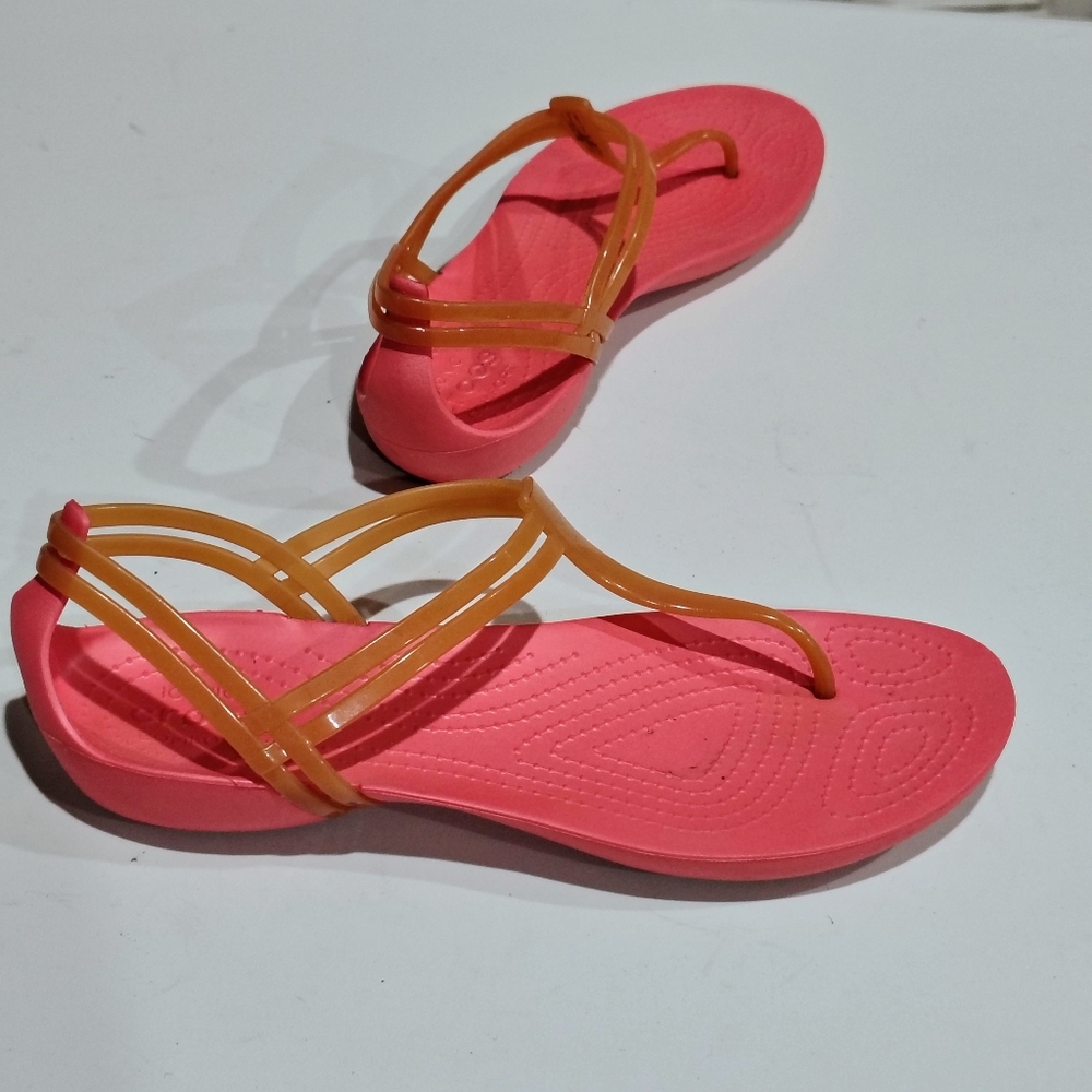 CROCS Isabella Jelly T-Strap Women's Sandals Size 11W